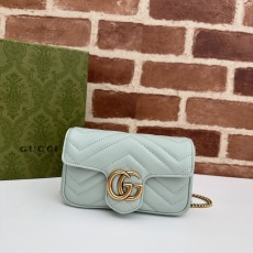 GUCCI 2024 SS 구찌 GG 마몬트 마틀라세 슈퍼 미니백 민트 476433 여성 가방 커스텀급