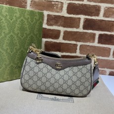 GUCCI 2024 SS 구찌 오피디아 체인 스몰 숄더백 브라운 735132 여성 가방 커스텀급
