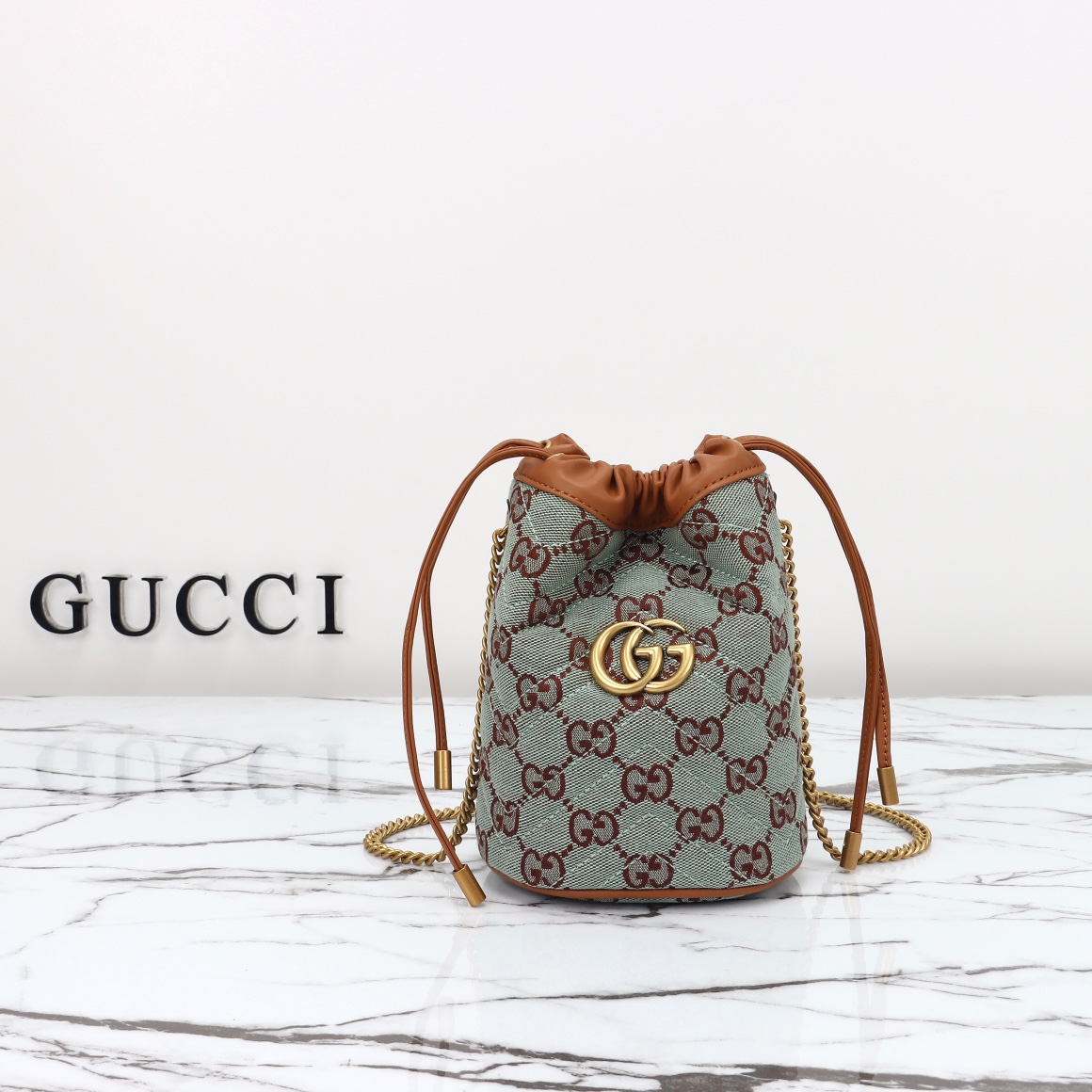 GUCCI 2024 SS 구찌 GG 슈퍼 미니 버킷백 민트 783175 여성 가방 커스텀급