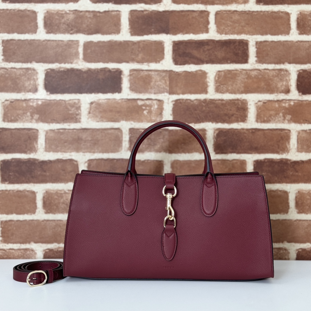 GUCCI 2024 SS 구찌 재키 미듐 토트백 버건디 795282 여성 가방 커스텀급