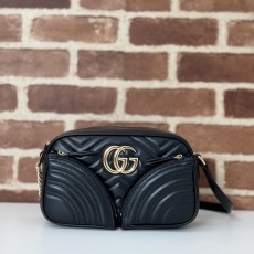 GUCCI 2024 SS 구찌 GG 마몬트 마틀라세 숄더백 블랙 798175 여성 가방 커스텀급