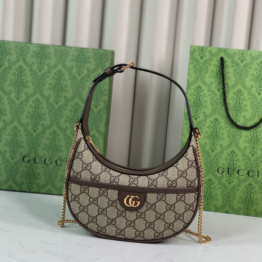 GUCCI 2024 SS 구찌 GG 하프문 미니 숄더백 772308 여성 가방 커스텀급