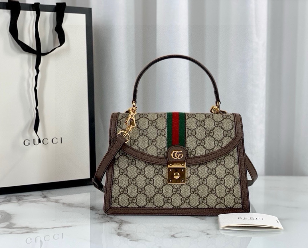 GUCCI 2024 SS 구찌 오피디아 웹 스몰 탑 핸들백 651055 여성 가방 커스텀급