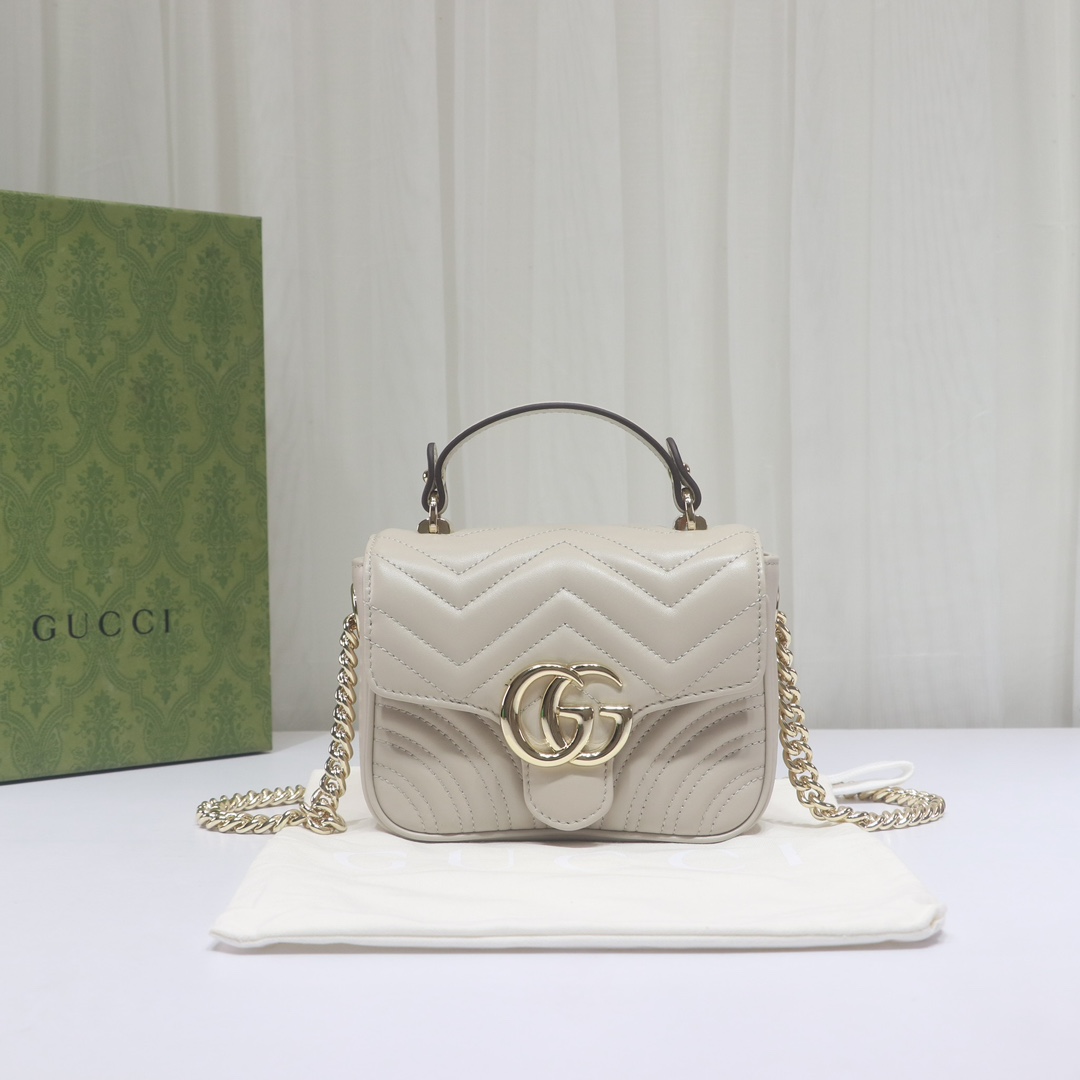 GUCCI 2024 SS 구찌 GG 마몬트 마틀라세 탑 핸들백 아이보리 547260 여성 가방 커스텀급