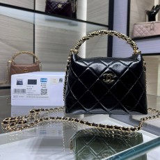 CHANEL 2024 SS 샤넬 체인 램스킨 골드 메탈 블랙 미니 토트백 AP4189 여성 가방 커스텀급