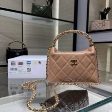 CHANEL 2024 SS 샤넬 체인 램스킨 골드 메탈 핑크 미니 토트백 AP4189 여성 가방 커스텀급