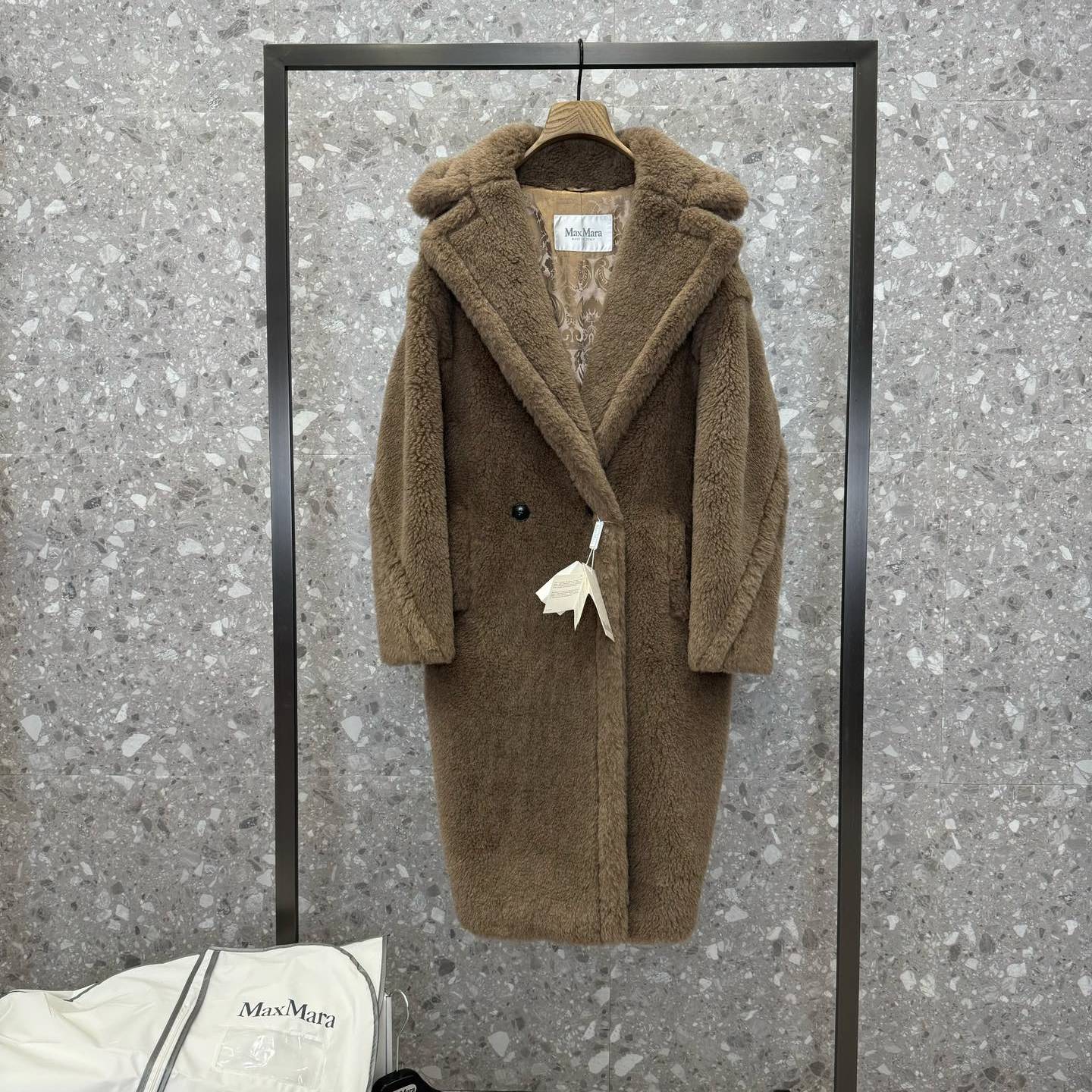 MAXMARA 2024 SS 막스마라 알파카퍼 고트 캐시미어 카키 여성 롱코트 커스텀급