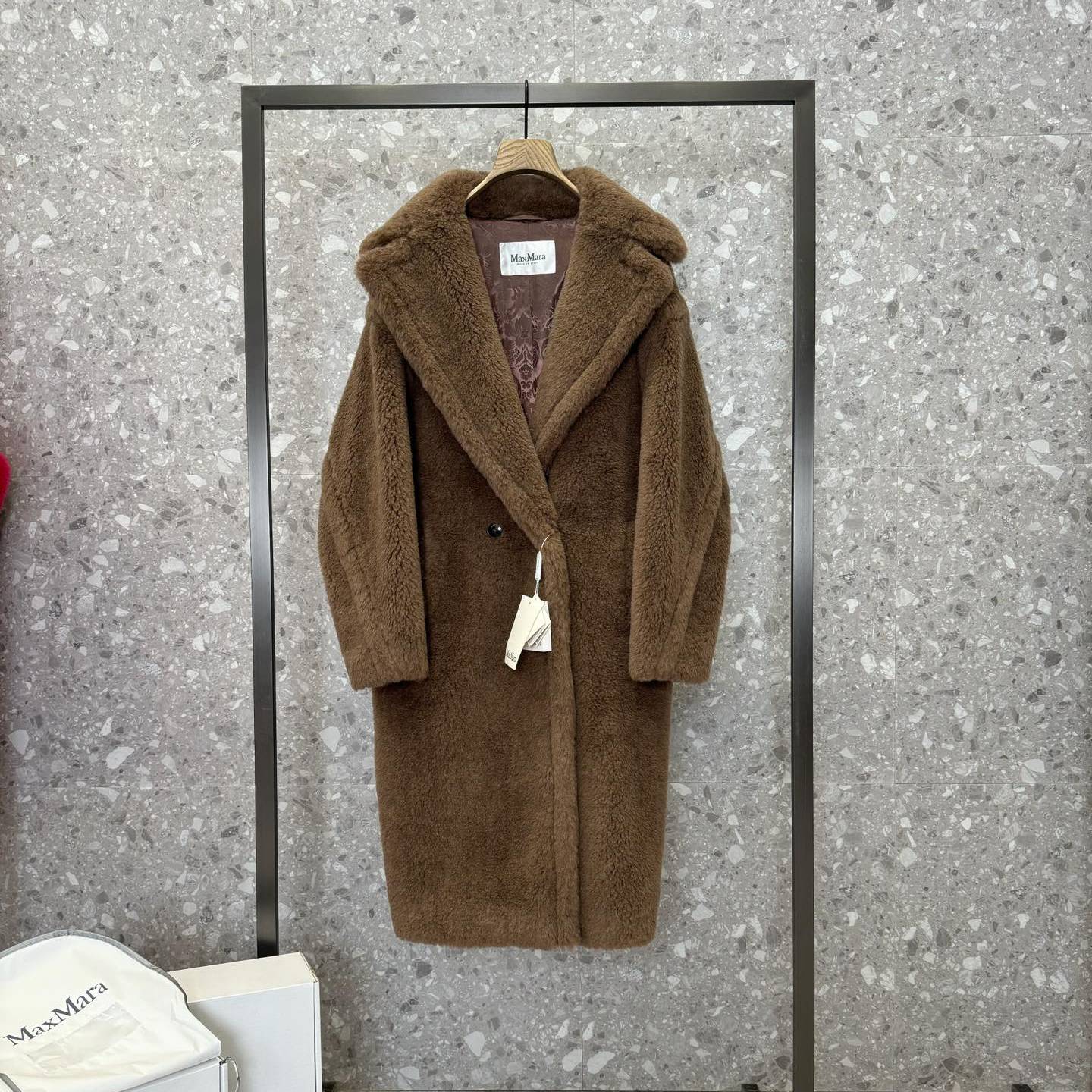 MAXMARA 2024 SS 막스마라 알파카퍼 고트 캐시미어 딥브라운 여성 롱코트 커스텀급