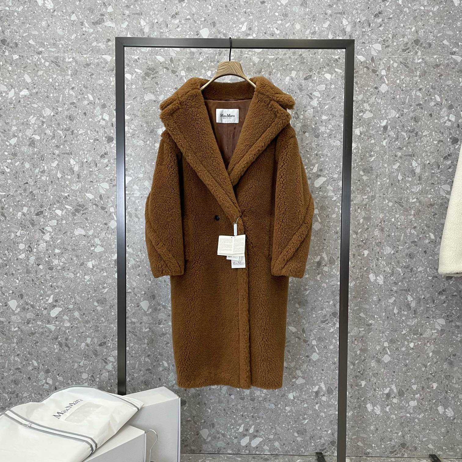 MAXMARA 2024 SS 막스마라 알파카퍼 고트 캐시미어 브라운 여성 롱코트 커스텀급