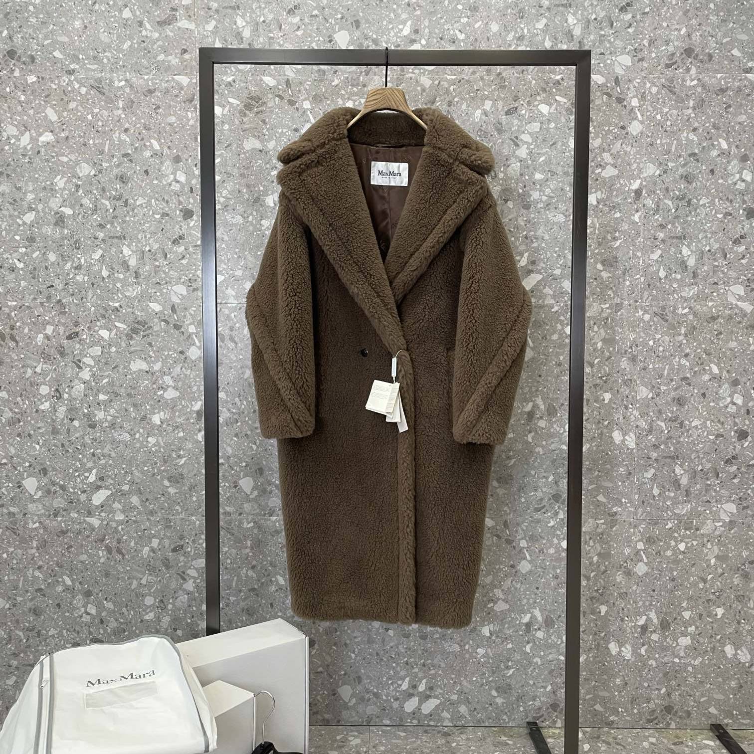 MAXMARA 2024 SS 막스마라 알파카퍼 고트 캐시미어 딥카키 여성 롱코트 커스텀급