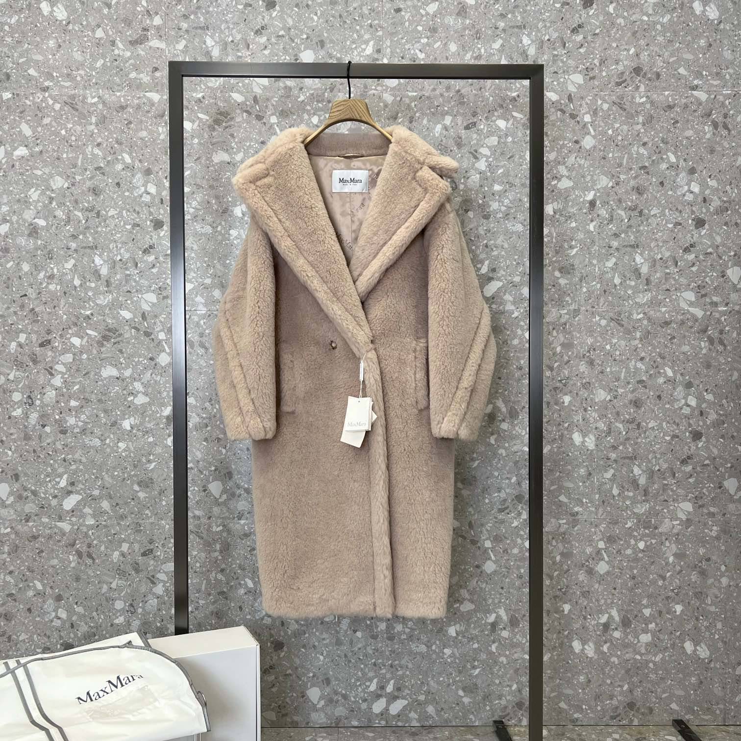 MAXMARA 2024 SS 막스마라 알파카퍼 고트 캐시미어 연베이지 여성 롱코트 커스텀급