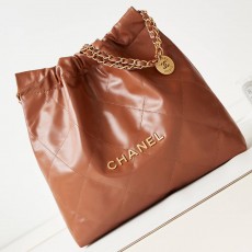 CHANEL 2024 SS 샤넬 체인 램스킨 골드메탈 22 미듐 호보백 카멜 AS3261 여성 가방 커스텀급