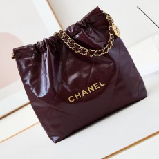 CHANEL 2024 SS 샤넬 체인 램스킨 골드메탈 22 스몰 호보백 버건디 AS3260 여성 가방 커스텀급