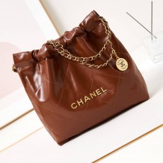 CHANEL 2024 SS 샤넬 체인 램스킨 골드메탈 22 스몰 호보백 브라운 AS3260 여성 가방 커스텀급
