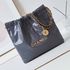 CHANEL 2024 SS 샤넬 체인 램스킨 골드메탈 22 스몰 호보백 그레이 AS3260 여성 가방 커스텀급