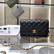 CHANEL 2024 SS 샤넬 체인 램스킨 골드볼 WOC백 블랙 AP1450 여성 가방 커스텀급