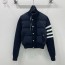 THOM BROWNE 2024 SS 톰브라운 퀄팅 투톤 삼선 블랙 여성 패딩 커스텀급