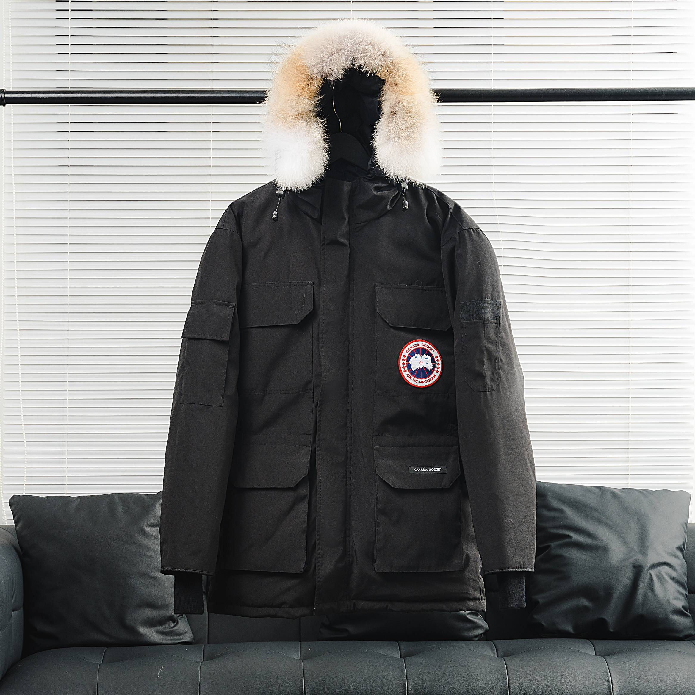 CANADA GOOSE 2024 SS 캐나다구스 코요테퍼 익스페디션 블랙 여성 롱패딩 커스텀급