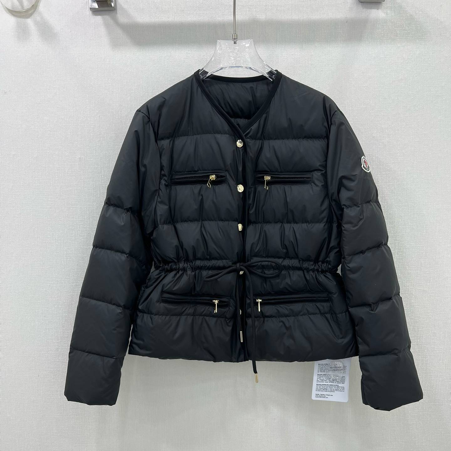MONCLER 2024 SS 몽클레어 퀄팅 포켓 끈장식 블랙 여성 패딩 커스텀급