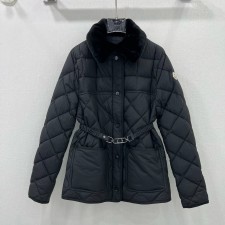 MONCLER 2024 SS 몽클레어 퀄팅 카라 포켓 블랙 여성 중패딩 커스텀급