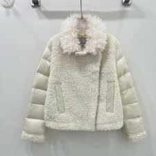 MONCLER 2024 SS 몽클레어 퀄팅 투톤 양퍼 아이보리 여성 패딩 커스텀급