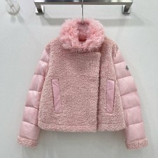 MONCLER 2024 SS 몽클레어 퀄팅 투톤 양퍼 핑크 여성 패딩 커스텀급