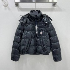 MONCLER 2024 SS 몽클레어 퀄팅 후드 포켓 블랙 여성 패딩 커스텀급