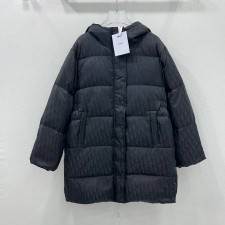 DIOR 2024 SS 디올 블랙로고 후드 포켓 블랙 여성 롱패딩 커스텀급