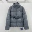 PRADA 2024 SS 프라다 삼각로고 벨트장식 그레이 여성 중패딩 커스텀급