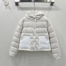 MONCLER 2024 SS 몽클레어 후드 투톤 포켓 화이트 여성 패딩 커스텀급