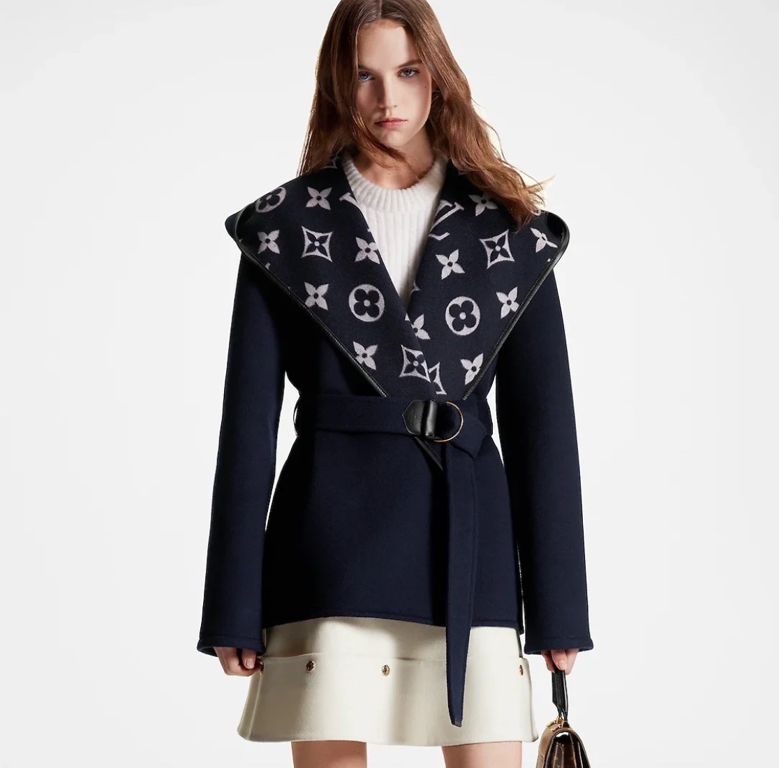 LOUIS VUITTON 2024 SS 루이비통 후드 캐시미어 100% 업뎃버젼 여성 중코트 커스텀급