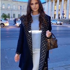LOUIS VUITTON 2024 SS 루이비통 후드 벨트 캐시미어 100% 업뎃버젼 여성 롱코트 커스텀급