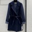DIOR 2024 SS 디올 벨트 캐시미어 네이비 100% 업뎃버젼 여성 롱코트 커스텀급