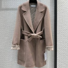 DIOR 2024 SS 디올 벨트 캐시미어 베이지 100% 업뎃버젼 여성 롱코트 커스텀급