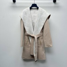 LOUIS VUITTON 2024 SS 루이비통 벨트 후드 캐시미어 100% 2면디자인 업뎃버젼 여성 롱코트 커스텀급