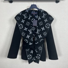 LOUIS VUITTON 2024 SS 루이비통 벨트 후드 블랙 캐시미어 100% 업뎃버젼 여성 중코트 커스텀급