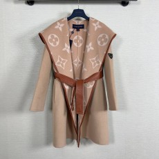 LOUIS VUITTON 2024 SS 루이비통 벨트 후드 핑크 캐시미어 100% 업뎃버젼 여성 중코트 커스텀급