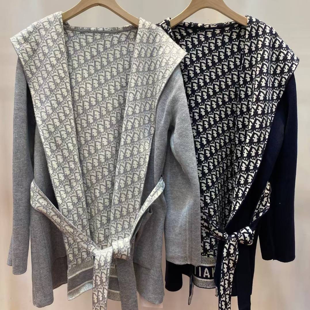 DIOR 2024 SS 디올 D로고 후드 벨트 캐시미어 100% 업뎃버젼 여성 중코트 커스텀급