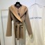 LOUIS VUITTON 2024 SS 루이비통 벨트 후드 베이지 캐시미어 100% 업뎃버젼 여성 중코트 커스텀급