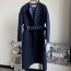 DIOR 2024 SS 디올 D로고 벨트 네이비 캐시미어 100% 업뎃버젼 여성 롱코트 커스텀급