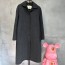 FENDI 2024 SS 펜디 카라 벨트 딥그레이 캐시미어 100% 업뎃버젼 여성 롱코트 커스텀급