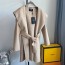 FENDI 2024 SS 펜디 후드 벨트 베이지 캐시미어 100% 업뎃버젼 여성 롱코트 커스텀급