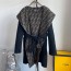 FENDI 2024 SS 펜디 후드 벨트 블랙 캐시미어 100% 업뎃버젼 여성 롱코트 커스텀급