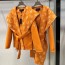 LOUIS VUITTON 2024 SS 루이비통 모노그램 후드 벨트 오렌지 캐시미어 100% 업뎃버젼 여성 코트 커스텀급