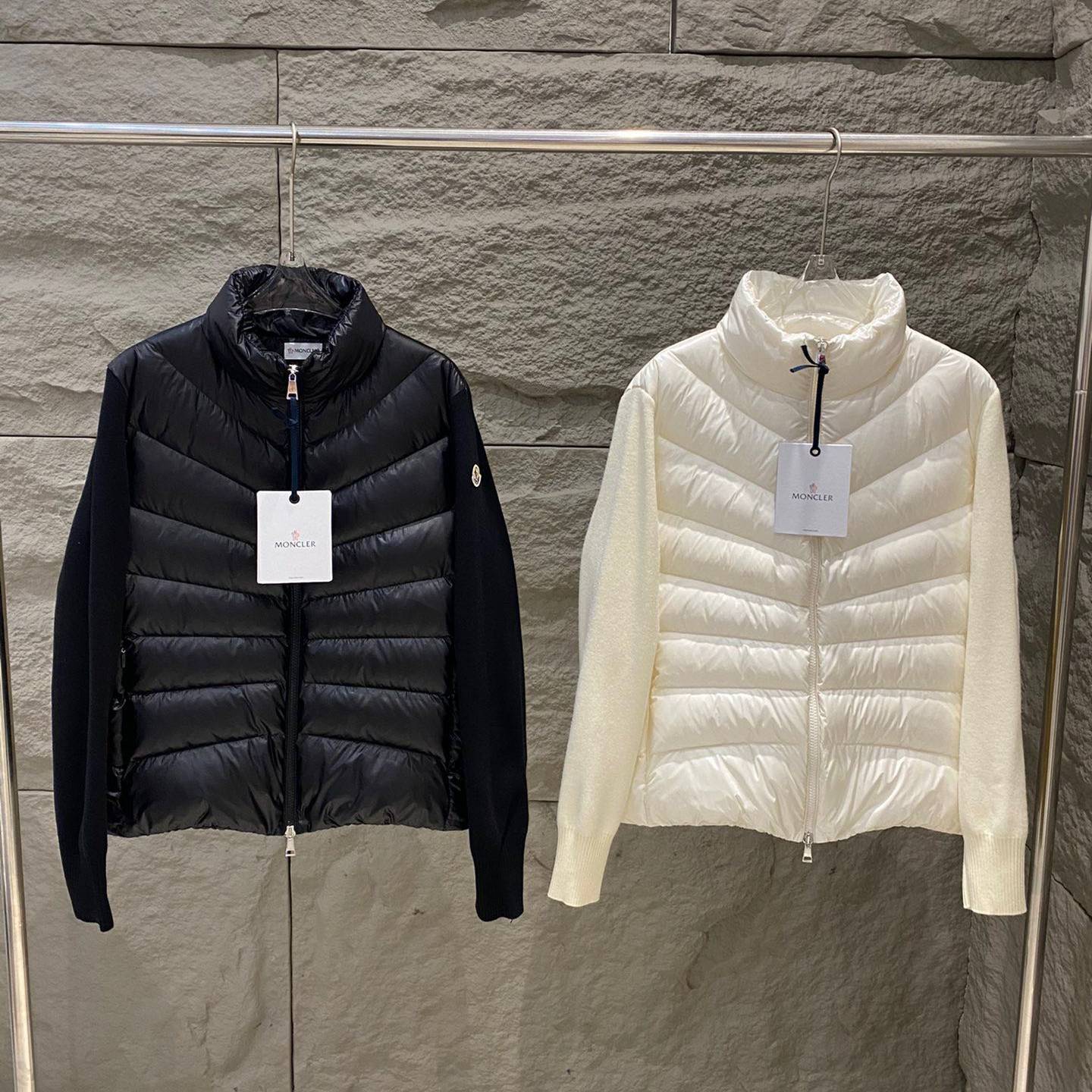 MONCLER 2024 SS 몽클레어 패치로고 퀄팅 니트 여성 반패딩 커스텀급