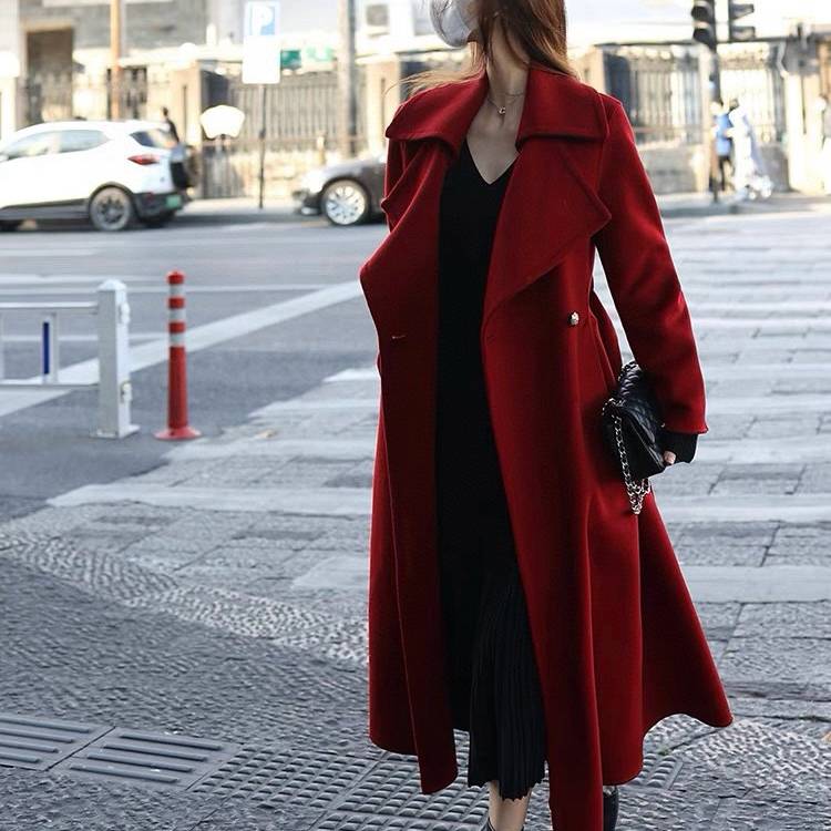 MAXMARA 2024 SS 막스마라 캐시미어 업뎃버젼 카라 버건디 여성 롱코트 커스텀급