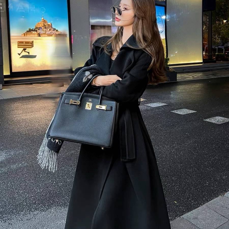 MAXMARA 2024 SS 막스마라 캐시미어 업뎃버젼 카라 블랙 여성 롱코트 커스텀급