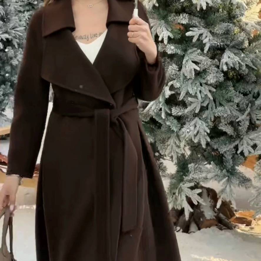 MAXMARA 2024 SS 막스마라 캐시미어 업뎃버젼 카라 브라운 여성 롱코트 커스텀급