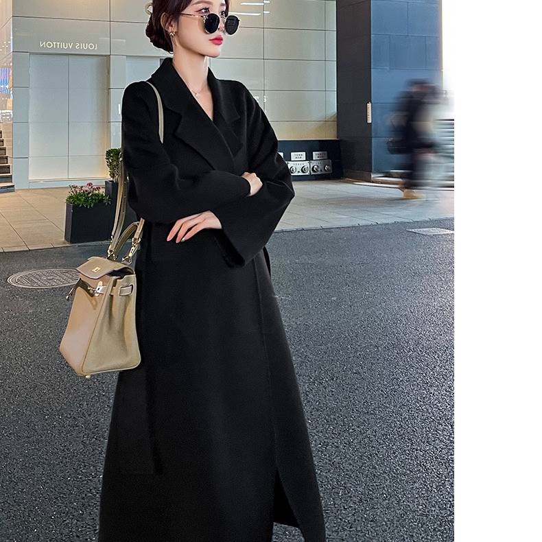 MAXMARA 2024 SS 막스마라 캐시미어 업뎃버젼 포켓 블랙 여성 롱코트 커스텀급