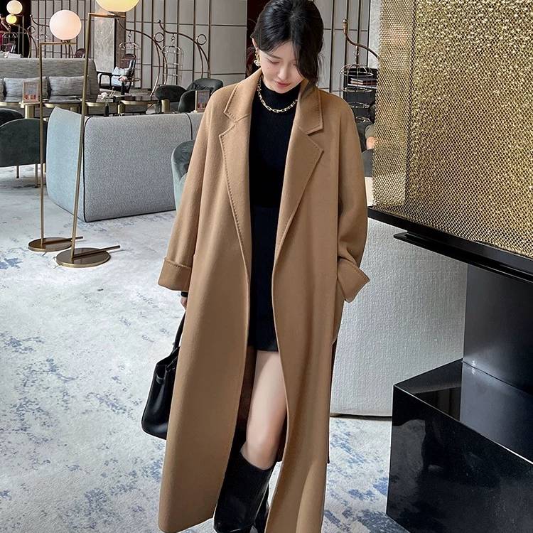 MAXMARA 2024 SS 막스마라 캐시미어 업뎃버젼 포켓 딥베이지 여성 롱코트 커스텀급